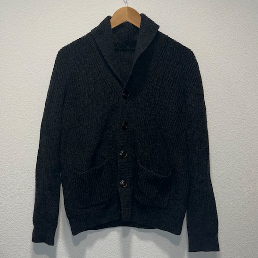Charles Tyrwhitt Lambswool Cardigan in Charcoal Grey